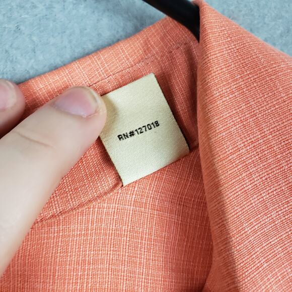 Jamaica Jaxx Size XL Orange Silk Aloha Shirt Orange Island Style Hawaiian Beach - Picture 9 of 13